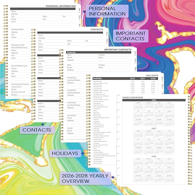 2026-2027 Monthly Planner/Calendar - 2 Year Monthly Planner/Calendar 2026-2027, 9" x 11", Jan. 2026 - Dec. 2027, Tabs, Back Pocket, Holidays - Boost Your Productivity