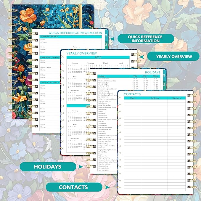 Planner 2026-2027 - JUL 2026 - JUN 2027, 2026-2027 Planner Weekly and Monthly with Tabs, Academic Planner 26-27, 6.5" x 8.5", 26-27 Calendar Planner, Weekly and Monthly Planner with Inspiring Quotes, Twin-wire Binding, Premium Paper, Back Pocket & Hard...