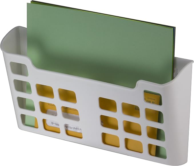 Officemate MagnetPlus Magnetic Letter Size File Pocket, Plastic, White (92543), 2.52 x 13.62 x 6.69 Inches,Offwhite