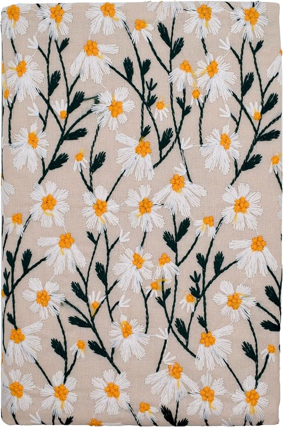 BLBMH 6x9 Paperback Book Cover for Women | Non-Stretch Fabric Protector for Book, Handmade Soft Cloth Sleeve with Bookmark for Journals, Notebooks, Privacy Reading Gift - Daisy 2