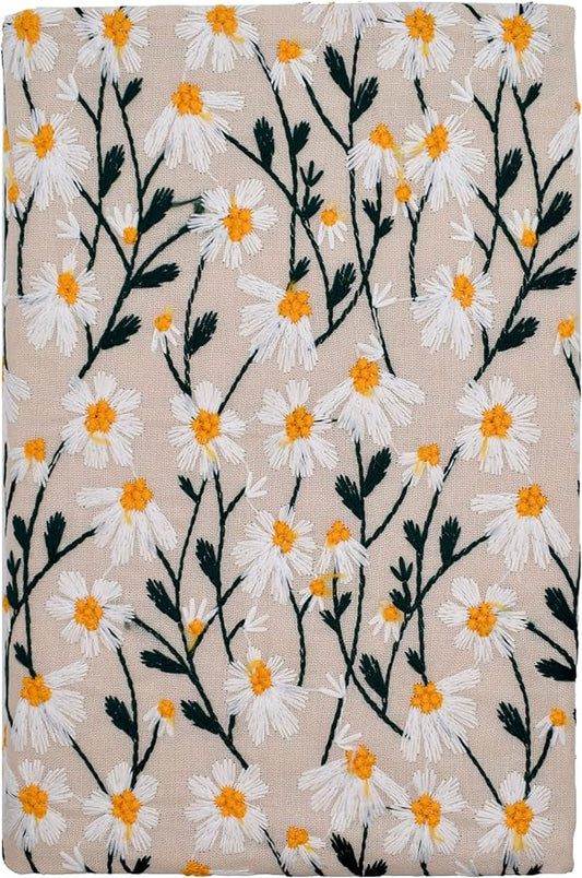 BLBMH 6x9 Paperback Book Cover for Women | Non-Stretch Fabric Protector for Book, Handmade Soft Cloth Sleeve with Bookmark for Journals, Notebooks, Privacy Reading Gift - Daisy 2