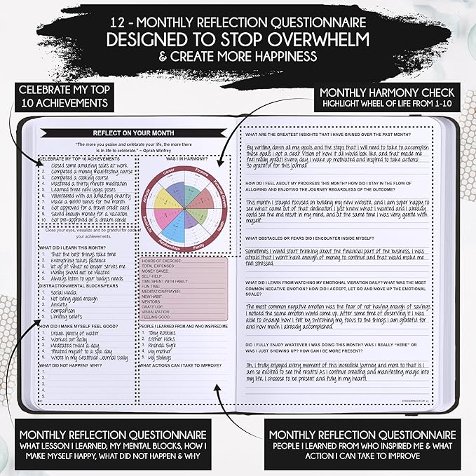 Deluxe 2026 Planner Weekly and Monthly | Law of Attraction Planner with Productivity App | 12-Month for Productivity, Gratitude & Goal Setting | Includes Foldable Vision Board, Gift Box & Stickers