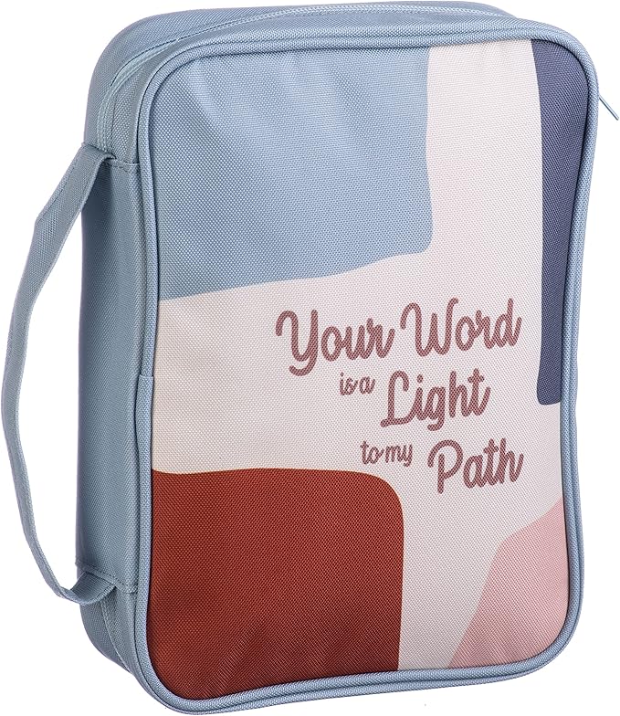 DiverseBee Bible Cover with Handles, Zippered Bible Carrying Case for Women and Girls, Bible Tote Bag for Kids, Book Cover Accessories, Christian Gifts 7.5 x 10 x 2.5in (Verse)
