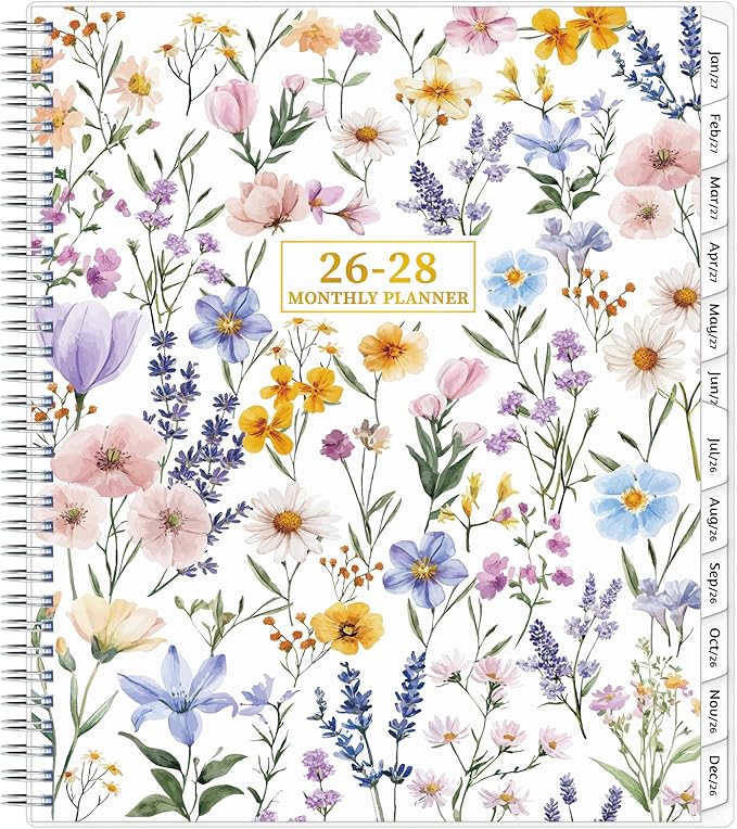 2026-2028 Monthly Planner, 2 Year Calendar Planner, Jul 2026 - Jun 2028, 8.5’’ x 11’’, Large Spiral Agenda, 24 Months, with Tabs ＆Pocket, Flexible Cover, Organizer for Office Home School, Black