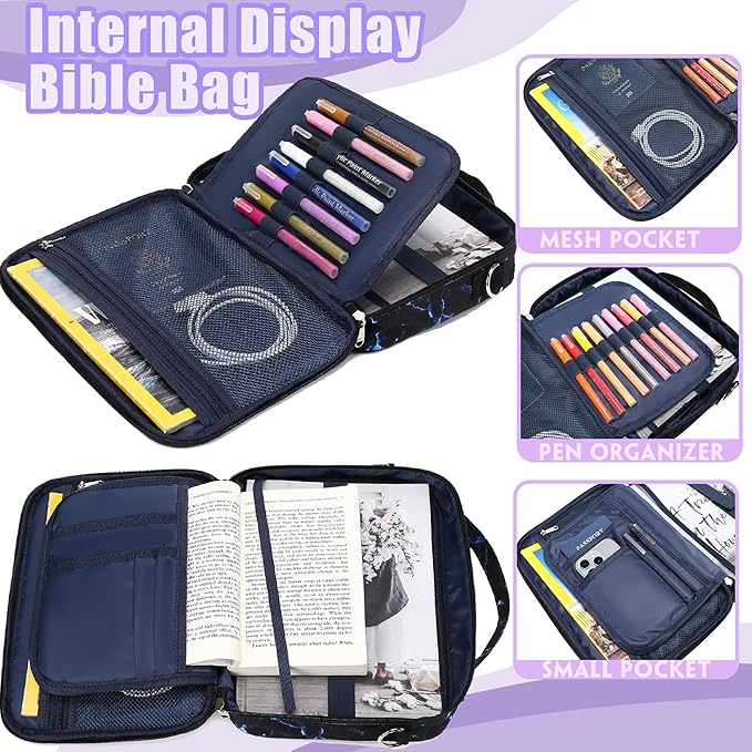 Jumpopack Bible Cover Case for Men Boys Grils Bible Case for Study Accessories-Ideal Gift for Men and Boys (Luminous Game Parttern)