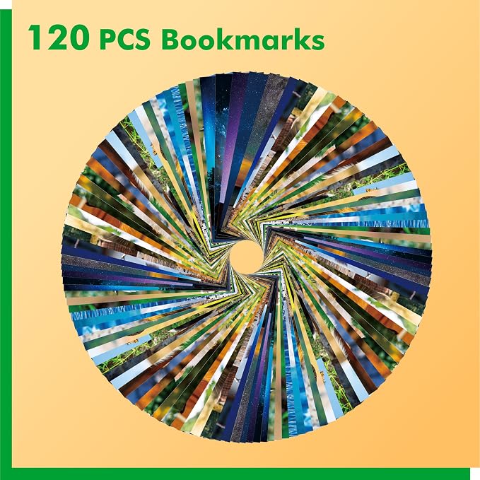 120 PCS Animal Bookmarks, 30 Designs Double-Sided Printing Paper Bookmarks with PET Film, Cat/Dog/Galaxy/Wild Animals for Kids, Students, Adults, Book Lovers (2.4” x 6.1”)