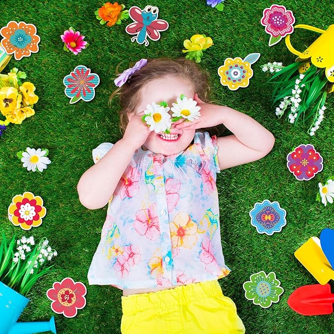 135 Pieces Spring Bulletin Board Decorations Classroom Flowers Cutouts Spring Multiple Color Flower Bird Animal Bulletin Board Decorations for March Easter Kids School Classroom Party Church Supplies