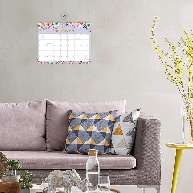 Calendar 2026-2027 - Wall Calendar 2026-2027, 11" x 8.5", JUL.2026 -DEC.2027, 18 Monthly Wall Planner Large, Hanging Hook, Wall Calendar With Twin-Wire Binding