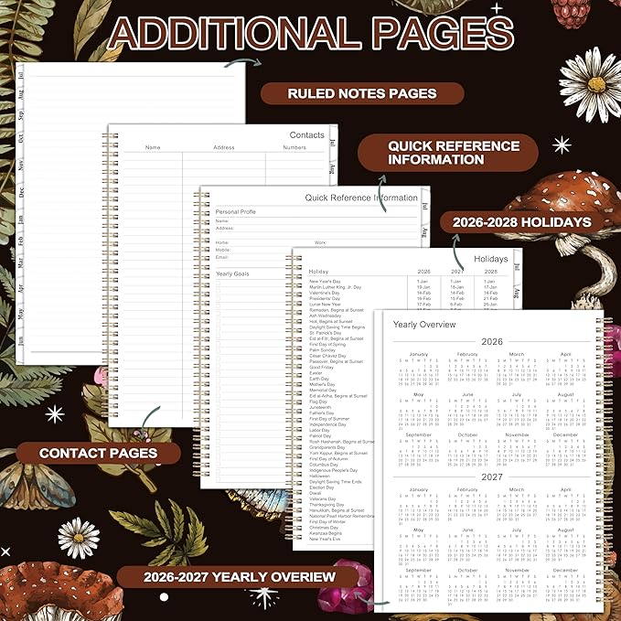 Planner 2026-2027 - July 2026 - June 2027 Planner, 8.5" x 11" Weekly and Monthly, Calendar 2026-2027 Spiral Bound with 12 Monthly Tabs, Inner Pocket