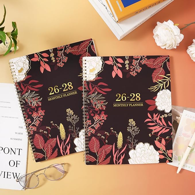 2026-2028 Monthly Planner - 2 Year Monthly Planner/Calendar 2026-2028, July 2026 - June 2028, 11" x 9", 24 Monthly Planner with Tabs, Back Pocket, Holidays, Twin-Wire Binding, Note Pages