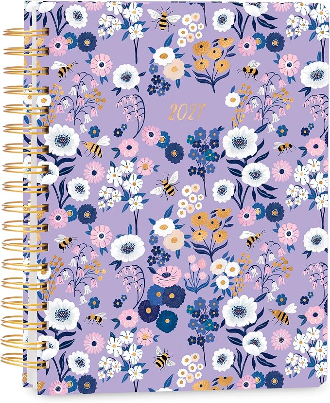 High Note 2027 Planner, 17-Month Weekly & Monthly Hardcover Planner: August 2026 to December 2027, 9" x 10", Garden Bee with Notes, Lists & Reference Pages + Sticker Sheet