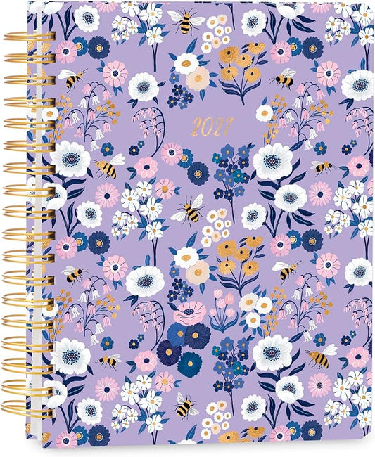 High Note 2027 Planner, 17-Month Weekly & Monthly Hardcover Planner: August 2026 to December 2027, 9" x 10", Garden Bee with Notes, Lists & Reference Pages + Sticker Sheet
