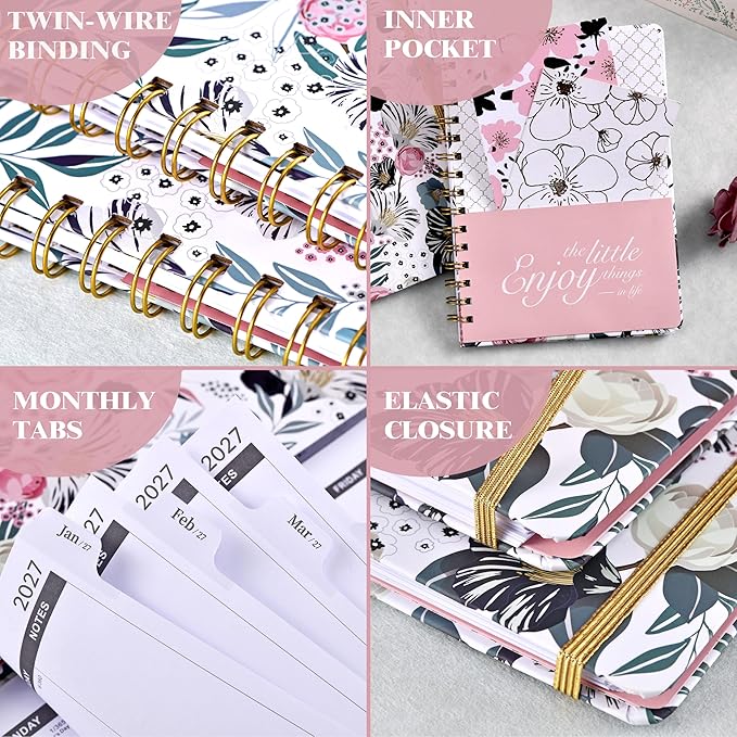 2026-2028 Monthly Planner - 3 Year Monthly Planner 2026-2028, JAN 2026 - DEC 2028, 8.4" x 6.3", Calendar Planner With Hardcover, 36-MonthTabs, Notes Pages, Inner Pocket, 36-Month Calendar - Flowers