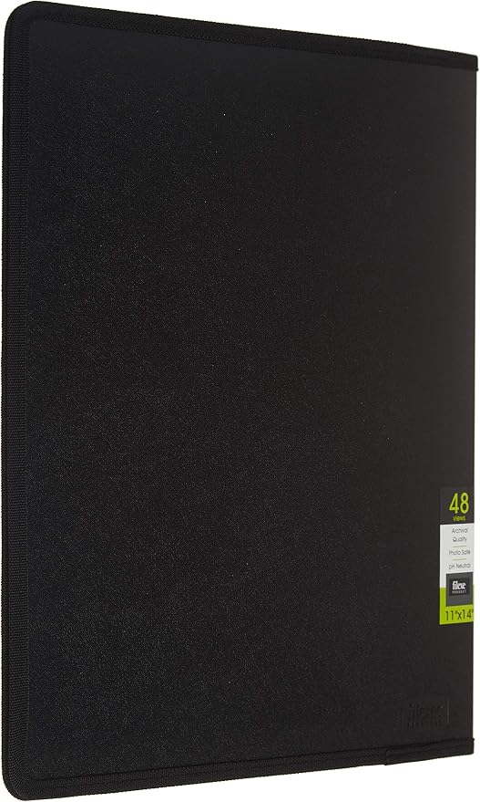 Filexec, 93630, Art Presentation Book, 24 Pocket, 11" x 14", 1 Each Black