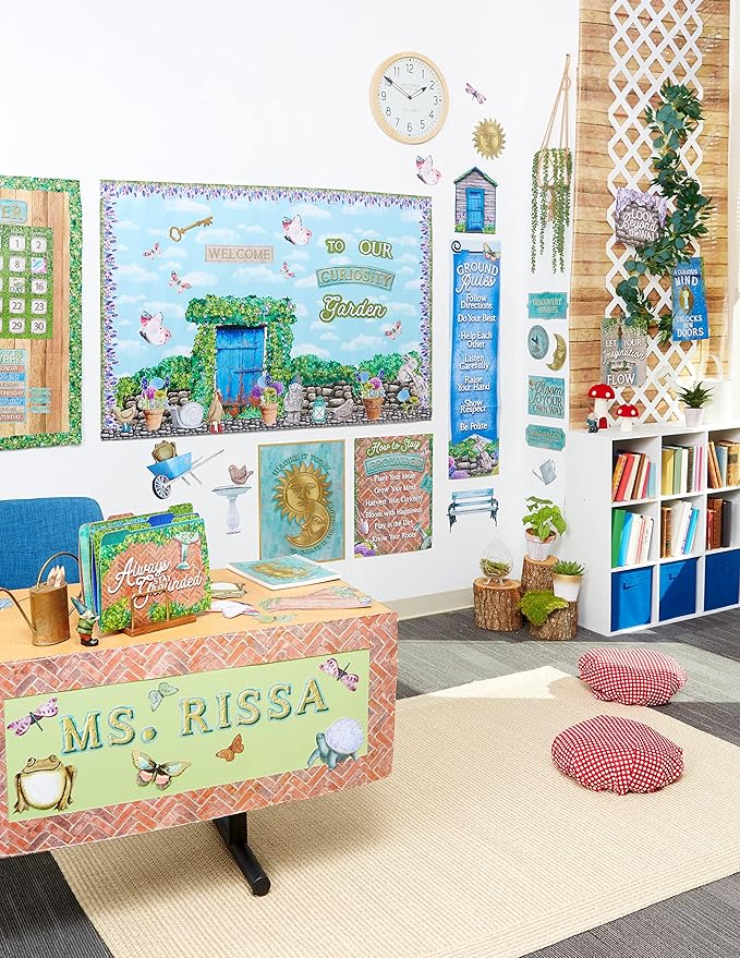 Eureka Curiosity Garden Letter, Number, Punctuation Mark, and Symbol Classroom Decorations for Teachers, 3.8" H, 178 Pieces