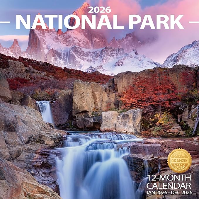 Wall Calendar 2026 Planner Calendar - National Park Hangable Monthly Wall Calendar with Large Blocks for Organizing & Planning, Academic Schedule, Home, Office & family, Thick & Sturdy Paper (12"x24" Open)