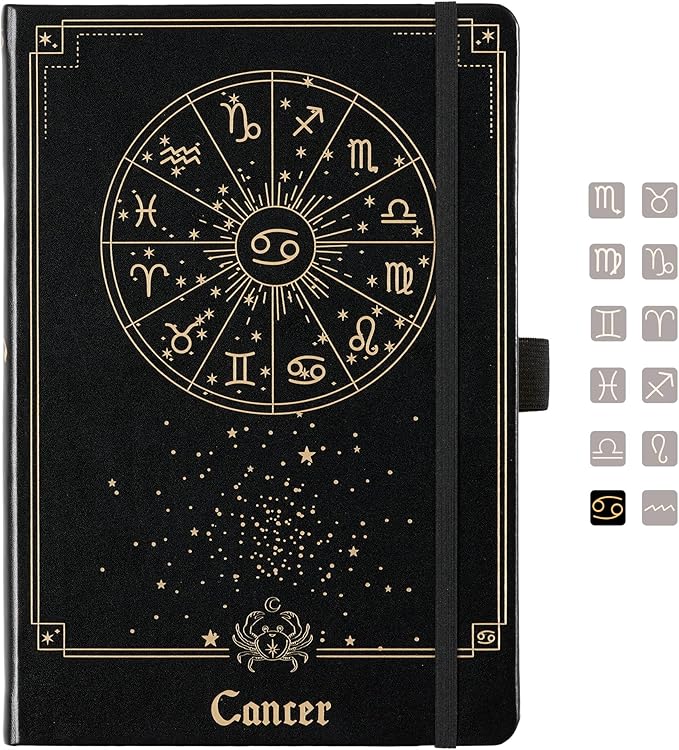 AuroPlanner Cancer Zodiac Undated Planner – Monthly Weekly Daily Astrology Portable Journal Notebook, A5 (5.8” × 8.3”), 160 Pages 4-Month Layout, 100 GSM Paper