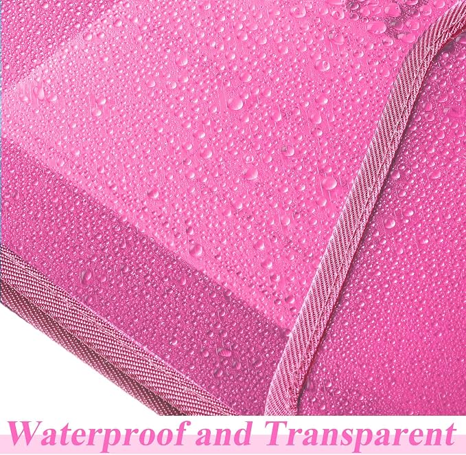 Epakh 10 Pieces Plastic File Folders Envelope Expanding File Wallet Organizer Documents Folder with Snap Closure and Pocket B4 Waterproof Transparent Pouch for School Office (Pink,Horizontal)