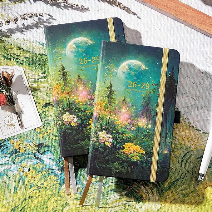 2026-2029 Pocket Planner - 3 Year Monthly Planner, July 2026 - June 2029, 6.3" x 3.7", Purse Calendar Planners 26-29, Pocket Calendar 2026-2029 with Pockets, Pen Holder, Elastic Closure, 61 Notes