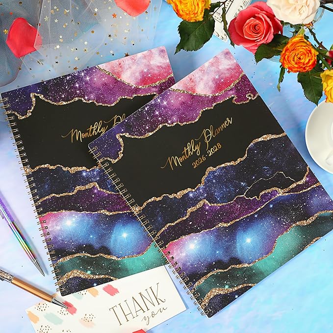 Monthly Planner 2026-2028 - 2 Year Planner 2026-2028, Jul.2026 - Jun.2028, 9" x 11", 2026-2028 Monthly Calendar, Calendar Planners with Inner Pocket, Twin-wire Binding, Tabs - Star