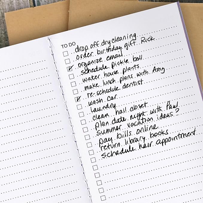 RICCO BELLO Travelers Notebook Refill Inserts, To Do Checklist, Kraft Cover, 4.25 x 8.25 inches (Set of 3)