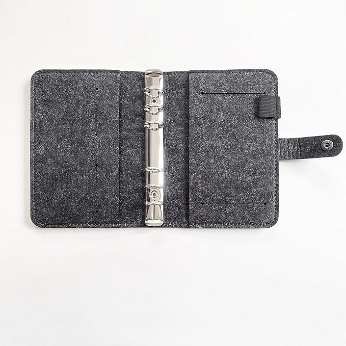 A5 Felt Binder with Pages & Binder Pocket Set Black BW