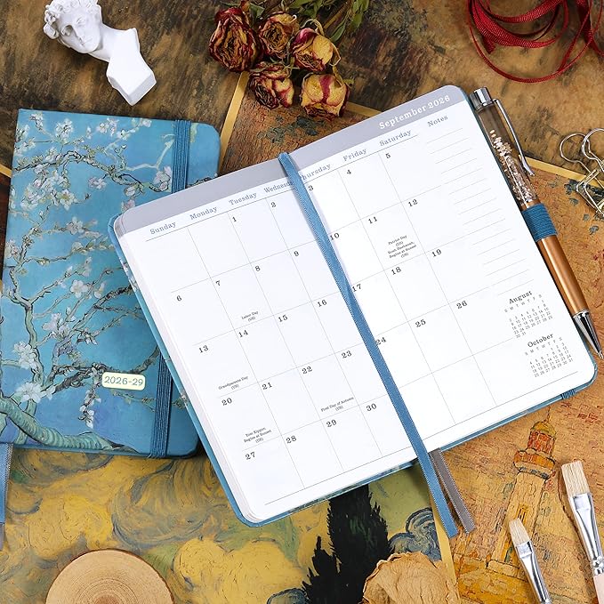 2026-2029 Pocket Planner/Calendar - 3 Year Monthly Planner 2026-2029, Jul 2026 - Jun 2029, 6.3" x 3.8", 61 Notes Pages, Inner Pocket, Pen Holder & Elastic Closure
