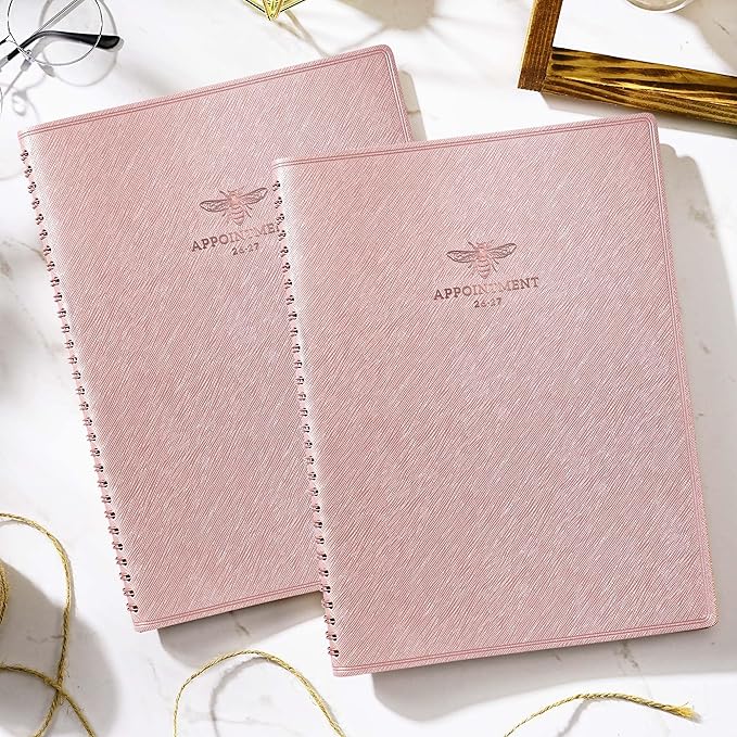 2026-2027 Appointment Book/Planner - Appointment Planner 2026-2027, July 2026 - June 2027, 11" x 9", 26-27 Daily Hourly Planner with 15-Minute Interval, Colorful Tabs - Rose Gold