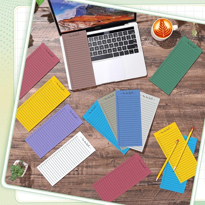 Censen 10 Pack 500 Sheets To Do List Notes Daily Checklist Notepads with 50 Sheets Each Undated Color Memo Pad Block Shopping List Pad Weekly Plan Notepad Organizer Planners(Assorted Color,Lined)
