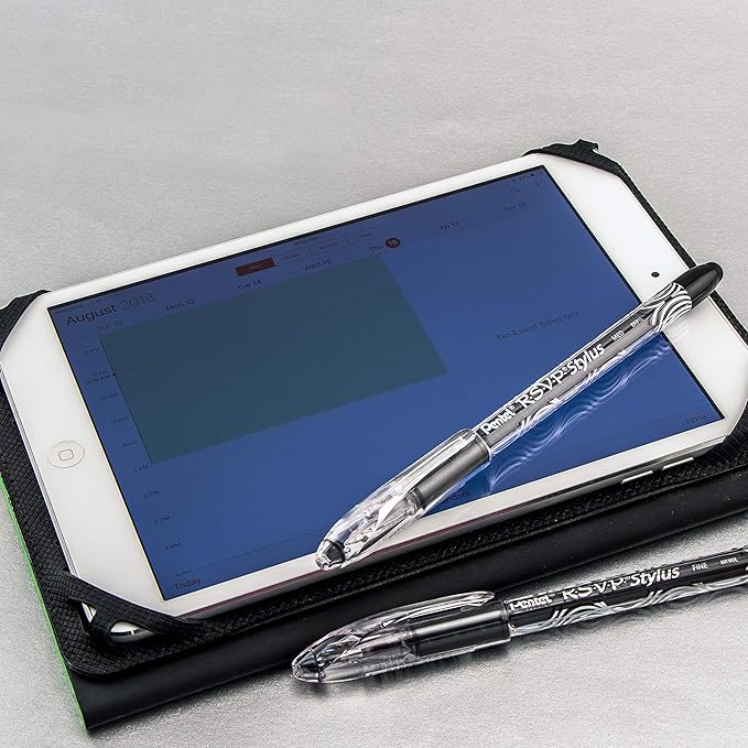 Pentel Rsvp Stylus Ballpoint Pen, Medium Line, Blue Ink, Pack of 2 (BK91LBP2C)