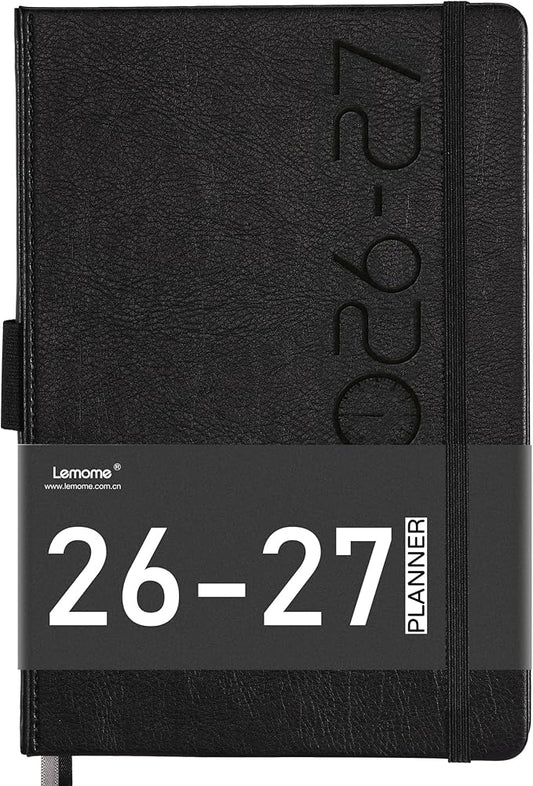 2026-2027 Planner - Planner 2026-2027 with Pen Loop, Jul 2026 - Jun 2027, to Achieve Your Goals & Improve Productivity, Thick Paper, 40 Note Pages, Inner Pocket, 5.75" x 8.25" - Black