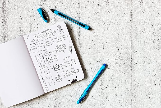 Schneider Slider Memo XB (Extra Broad) Ballpoint Pen, 1.4 mm, Light Blue Barrel, Black Ink, Blister Pack of 1 Pen (75023)