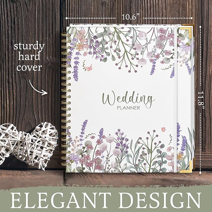 The Ultimate Premium Wedding Planner and Organizer for Brides: Hardcover Bridal Planning Book with Soft Floral Design, 11.8 x 10.6 Inches, Monthly Countdown Calendar, Checklists, Timelines, Budgeting & Keepsake Features