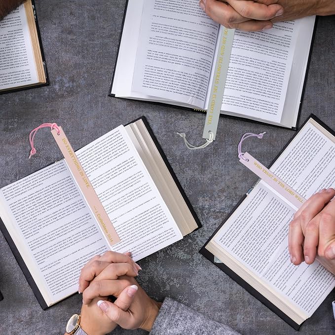 10PCS Leather Bookmark Bible Bookmarks for Reading Women Men Book Lovers Christian Gifts,Cute Page Markers Book Marks Religious Christian Bookmarks Inspirational Bible Verse Scripture (Colorful-1)