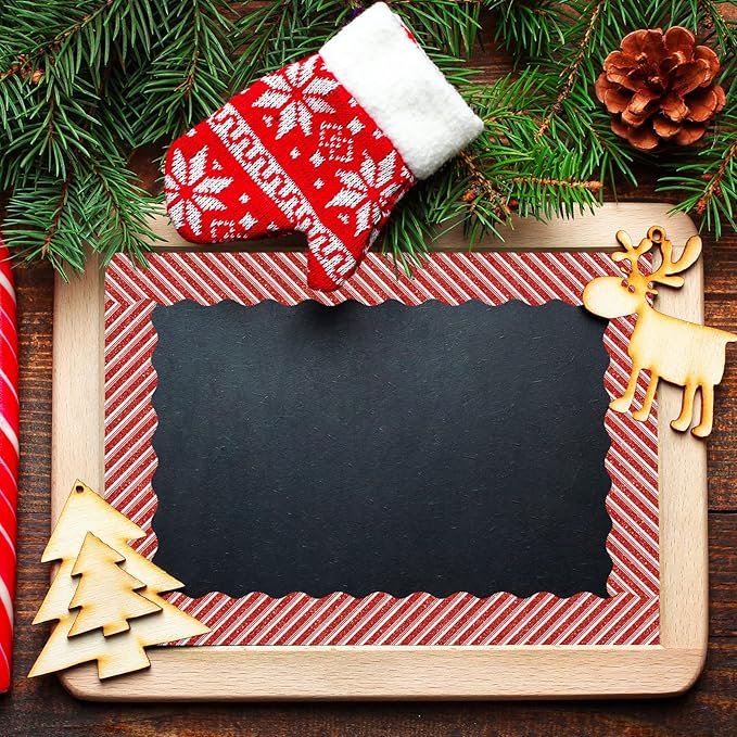 Whaline 69Ft Christmas Glitter Bulletin Board Borders 5 Designs Shine Stripe Dot Red Green Gold Merry Christmas Decoration Trim Bulletin Board Stickers for School Classroom Office Party Decoration