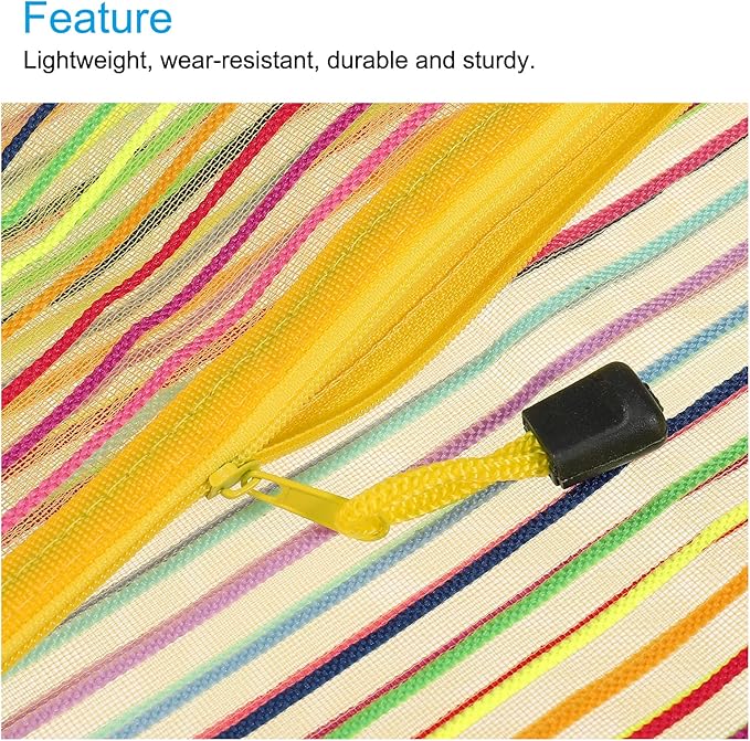 MECCANIXITY Mesh Zipper Pouches, A4 Colorful Pencil Case Document File Bags Storage Organizer for Office Supply Travel Accessory, Yellow Pack of 6
