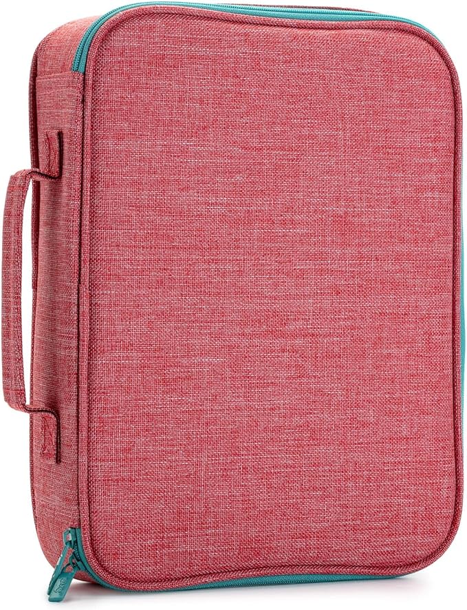 Mr. Pen- Bible Cover Case, Carrying Book Case with Durable Handle, Bible Protective Church Bag for Men & Women, Christian Gifts, Pink