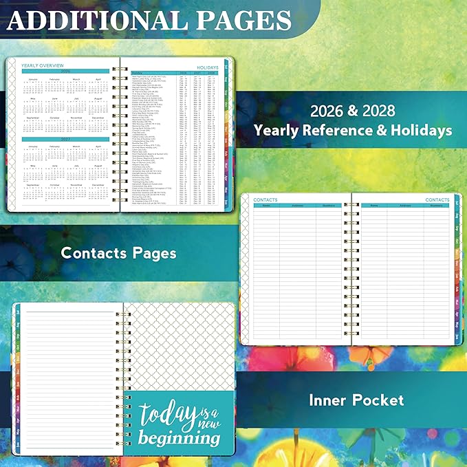2026-2027 Planner - 2026-2027 Planner Weekly and Monthly, Calendar Monthly Planners 2026-27 from Jul. 2026 - Jun. 2027, 6.4" × 8.5", Twin-Wire Binding, Elastic Closure