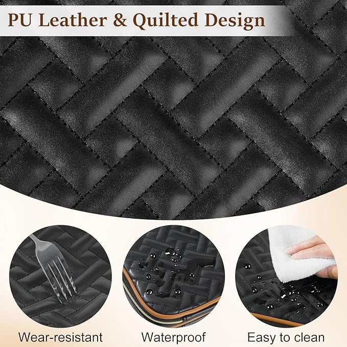 MHJY Bible Bag Leather Bible Cover Case for Women Zipper Quilted Bible Cover with Bible Tabs and Shoulder Strap Crossbody Purses for Book Cover