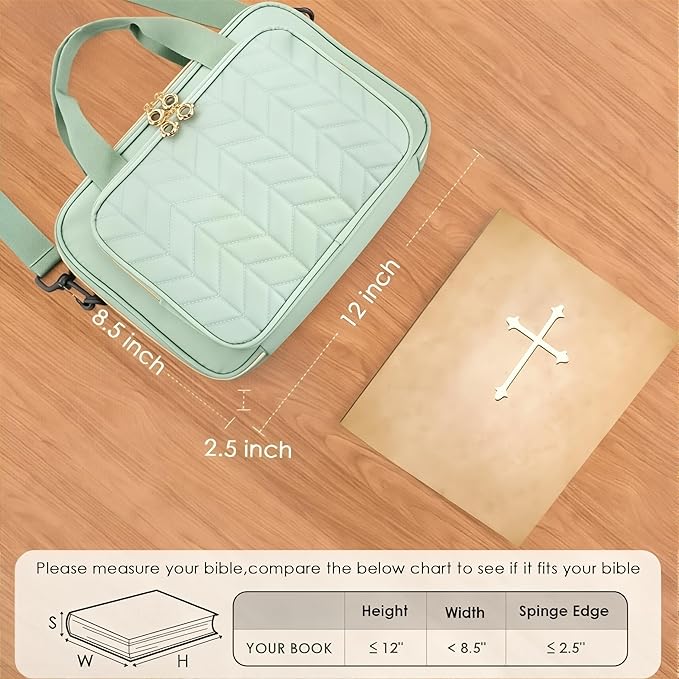 Eternatastic Bible Cover Case for Women, Large Bible Bag with Shoulder Strap,Bible Study Ideal Christian Gifts for Women
