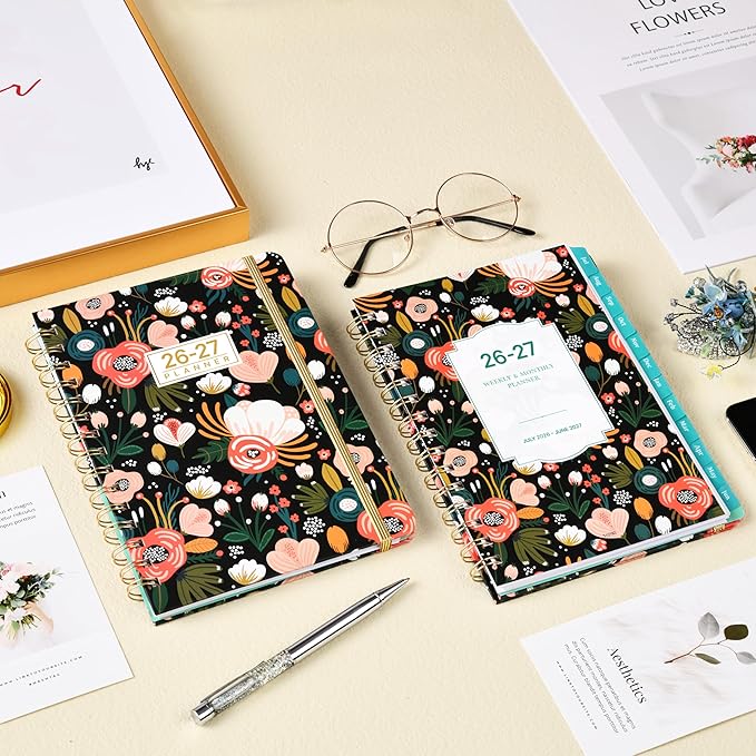 Planner 2026-2027 - Weekly Monthly Planner from July 2026 to June 2027, Agenda with Thick Paper, Pocket, Tabs, 6.4'' x 8.5''
