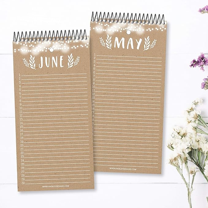 Hadley Designs Rustic Perpetual Birthday, Anniversary, Special Event Reminder Calendar Book Journal for Important Family Date Day Remembrance Wall Hanging, Bday Birthdate Gift Card Planner Organizer