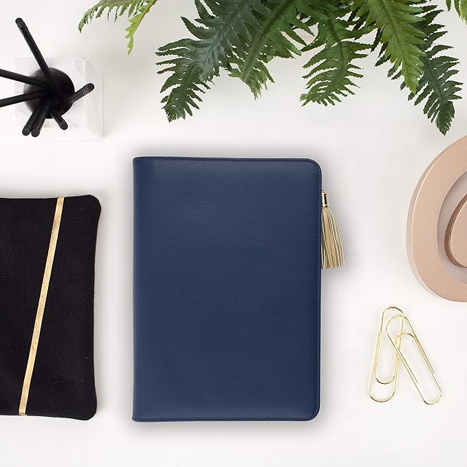 AT-A-GLANCE Weekly & Monthly Planner, Undated, 5-1/2" x 8-1/2", Pebble, Navy (6152-4001-58)