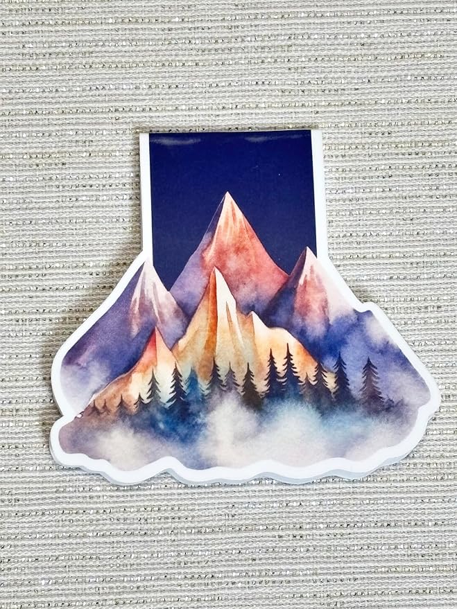 creates Magnetic Bookmark For Reading Journals Planners Scrapbooking Office Supplies Cute And Funny Bookmark For Bookworms Matte Laminate Double Sided Handmade (Mountains)