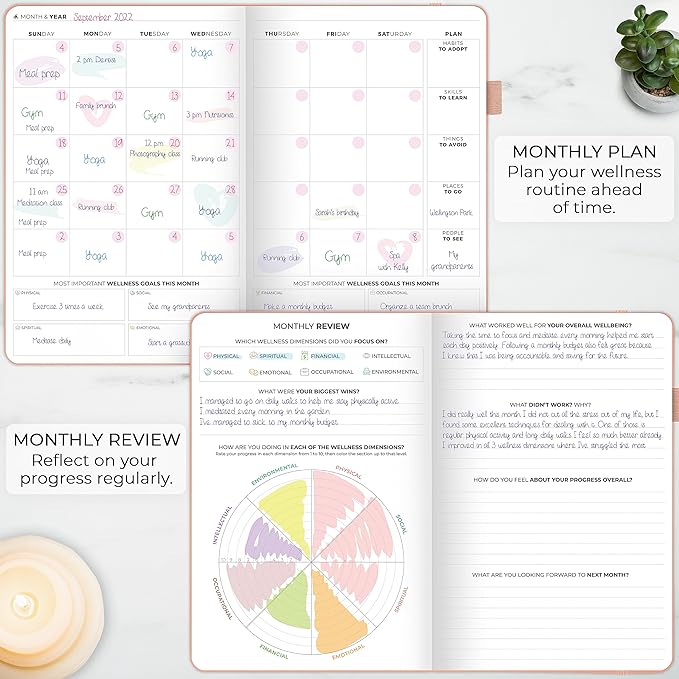Clever Fox Wellness Planner Premium – Daily Lifestyle Journal to Support Health, Nutrition & Exercise – Healthy Living Journal with Meal, Exercise & Habit Trackers – Lasts 3 Months (Light Pink)