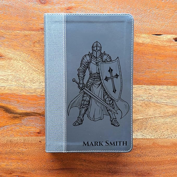 Farm and Posh Personalized NIV Personal Bible with Crown of Thorns | Large Print (Black Knight Standing Solo)