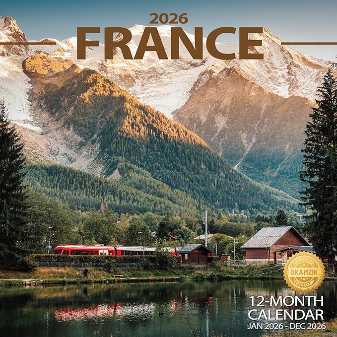 Wall Calendar 2026 Planner Calendar - France Hangable Monthly Wall Calendar with Large Blocks for Organizing & Planning, Academic Schedule, Home, Office & family, Thick & Sturdy Paper (12"x24" Open)