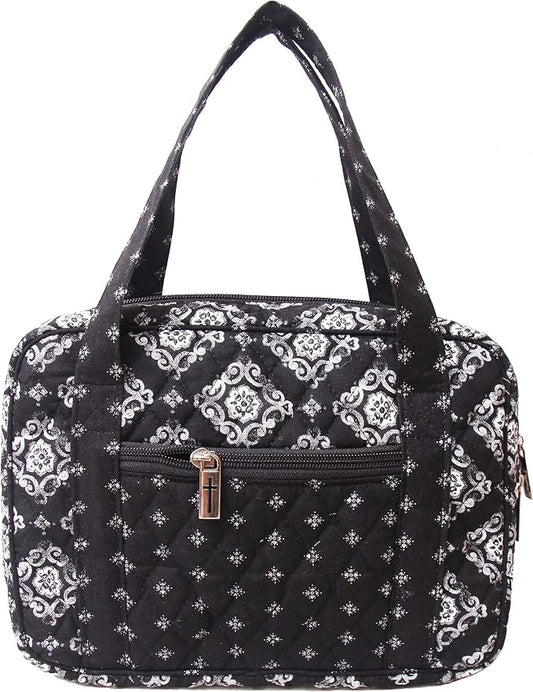 DIWI Quilted Bible Cover Extra Large Sizes 11.25 X 8.25 X 2.75 Inches Bible Tote Good Book Case (XL, C2 Deep Night)