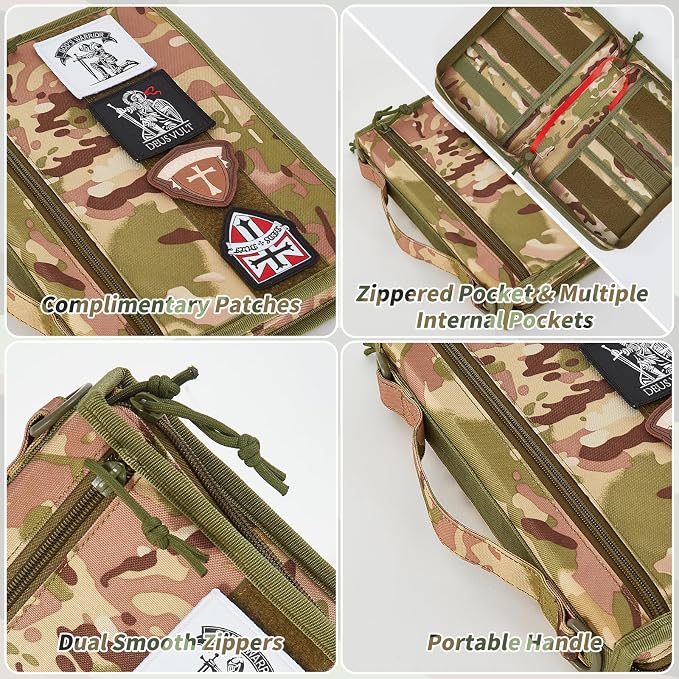 Tactical Bible Case Cover for Men, Bible Book Cover Organizer with Customizable Velcro Patch Panel, Gifts for Men, Women, Friends, Family