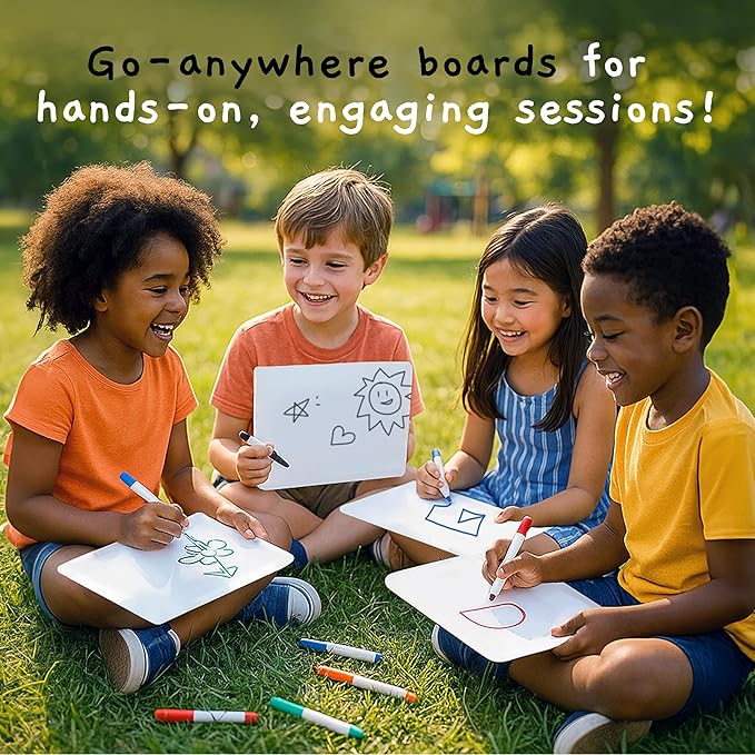 Board Geeks 6 Premium Small Dry Erase Board 9"x12"- Portable Dry Erase Lap Board, Handheld Whiteboard- White Boards for Students - Small Whiteboard | Double Sided Erasable White Boards Dry Erase- 6 Pk